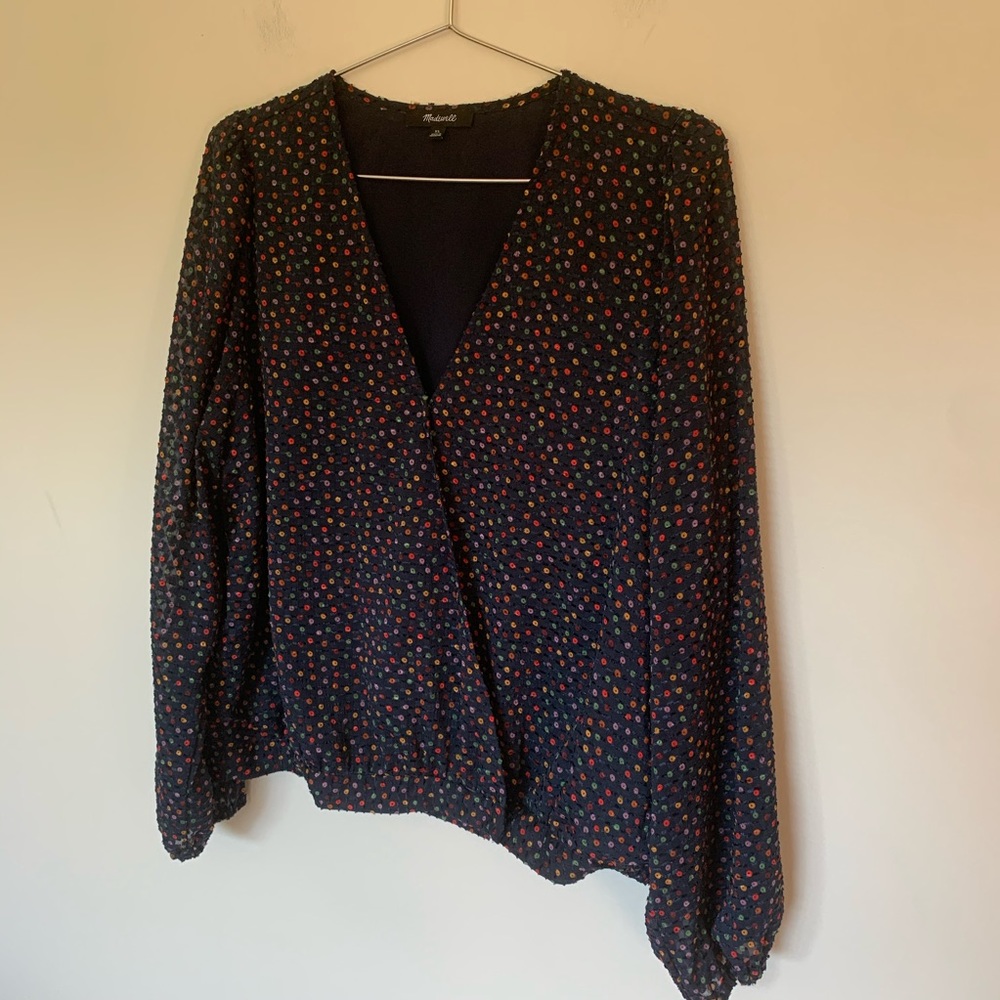 Madewell wrap top, multicolor